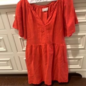 Velvet Danielle linen dress in orange